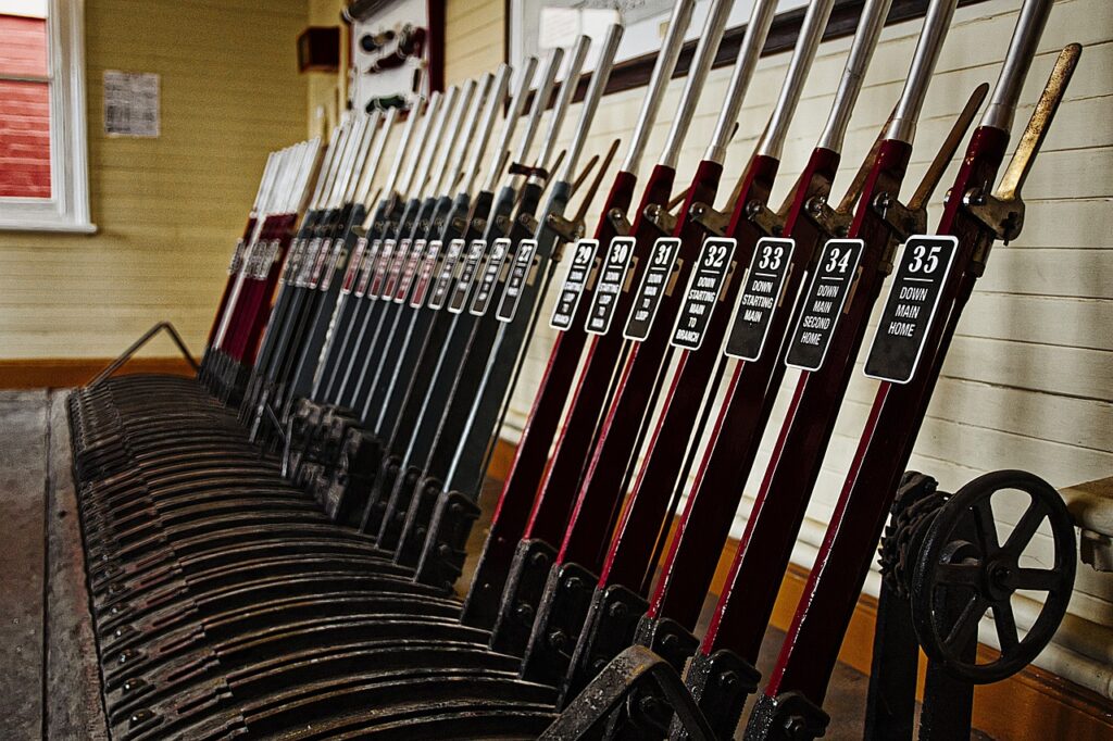 levers, railway, signal